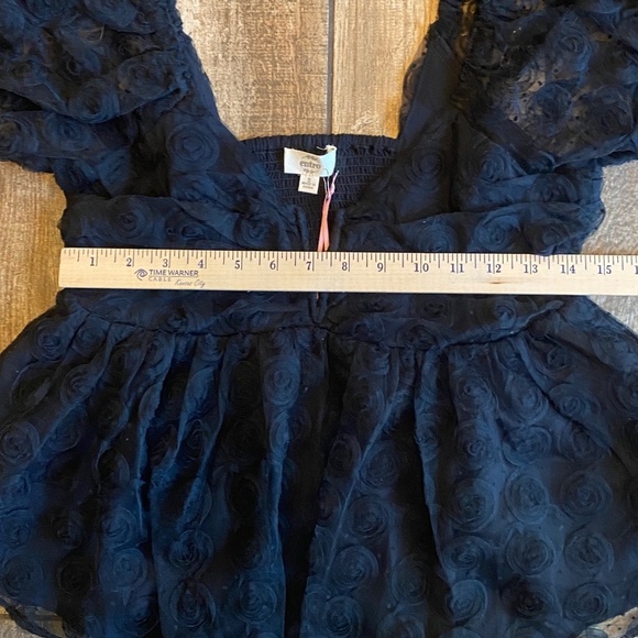 Entro Black Textured Puff Sleeve Blouse 🆕 - Picture 8 of 12